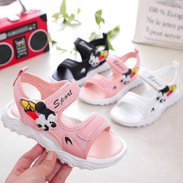 

girls' 2020 new korean style little girl fashion princess soft bottom and sandals medium and large children's casual sandals fashi, Black;red