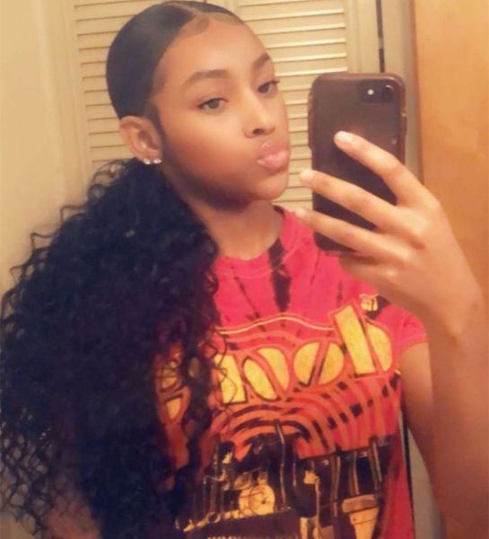 

heatless low kinky curly drawstring ponytail wrap around human hair pony tail hairpiece 140g ponytail clip in brazilian hair extension 1b, Black