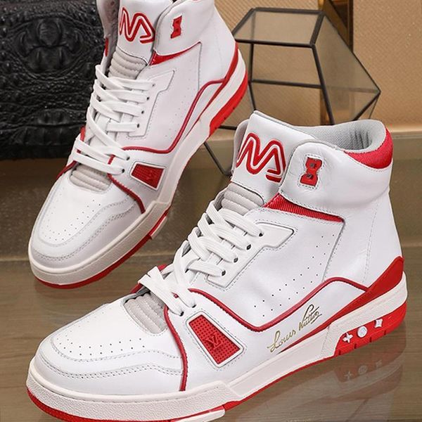 

fashion men shoes trainer sneaker mid -mens shoes luxury ankle boots fashion footwears with original box leather fast s