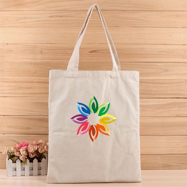 

1-пк diy объявлений простые моды девушки и женщины canvas tote сумка подходит для покупок, подарков, свадьба, день рождения promotion подарк