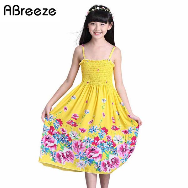 

новые 2-11t летних дети девочка платье стиль ожерелье длинных дети пляж платье богемной сарафане больших девочек-подростков костюмы, Red;yellow