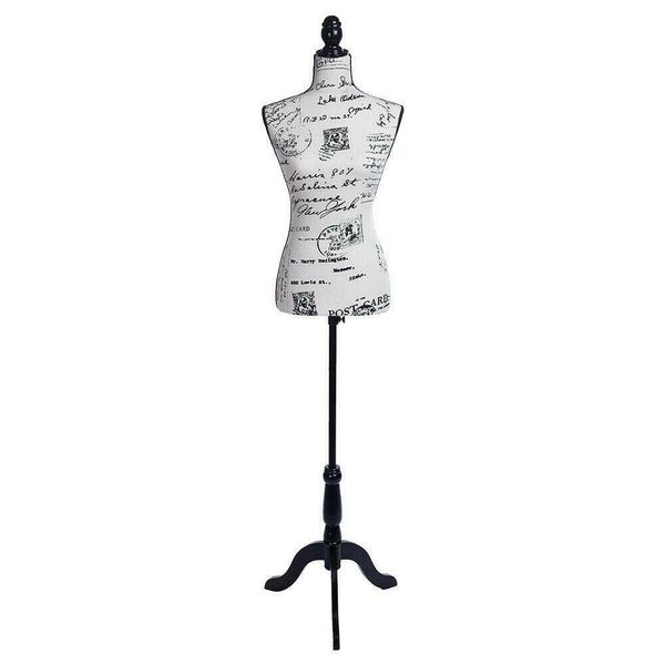 

female mannequin torso dress letter pattern form display w/ tripod stand design
