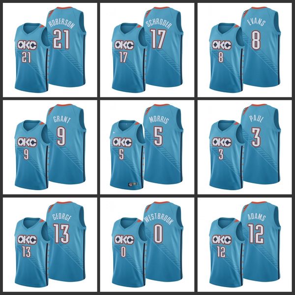 

oklahoma city thunder andre roberson dennis schroder jawun evans jerami grant chris paul russell westbrook men 2019-20 icon jersey, Black