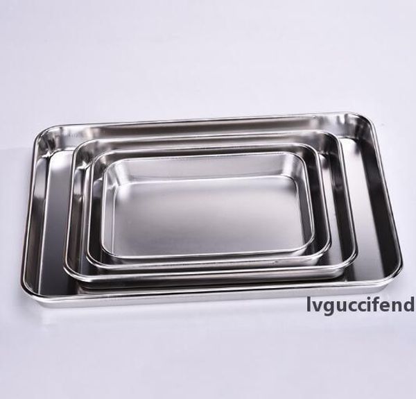 

304 stainless steel small pallet rectangular flat bottom square plate household grilled fish plate