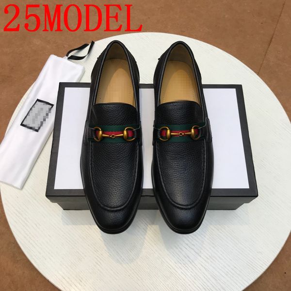 

men dress shoes handmade men loafers paty leather wedding shoes men flats leather oxfords formal shoes luxurious dress shoe, Black
