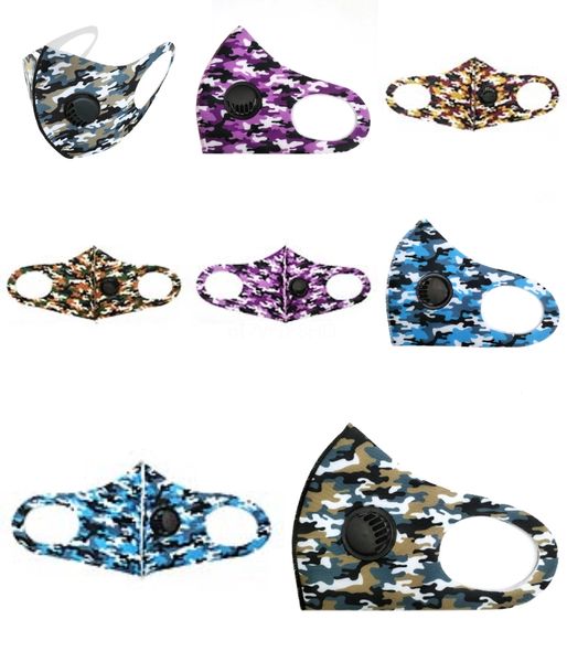 

in stock multicolor skull face mask digital printing protective mask with 2 filters chip dustproof pm2.5 designer printed mask for #897, Black