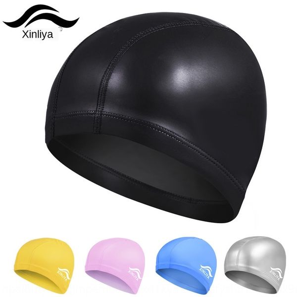

7ccwb 2020 new non-tightening waterproof ear protection pu coated swimming cap men's and women's long hair large and medium size s