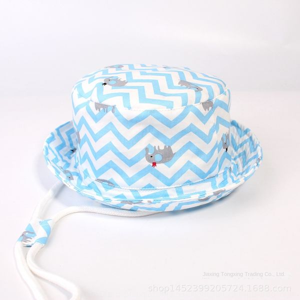 

bin19 fisherman cap cap new children's fisherman cotton baby cartoon sun hat for boys and girls baby big brim hat, Blue;gray