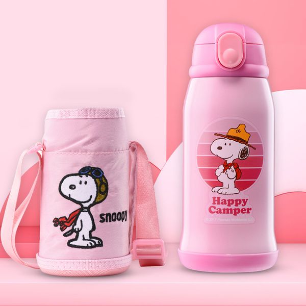 

brand genuine manufacturer stainless steel childrens straw cup cartoon childrens vacuum cup bounce cover cup baby feeding