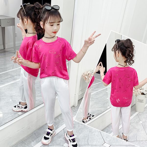 

uqsqe girls' summer clothes pants suit 2020 new korean style children's foreign style anti-mosquito pants suit girls' interne