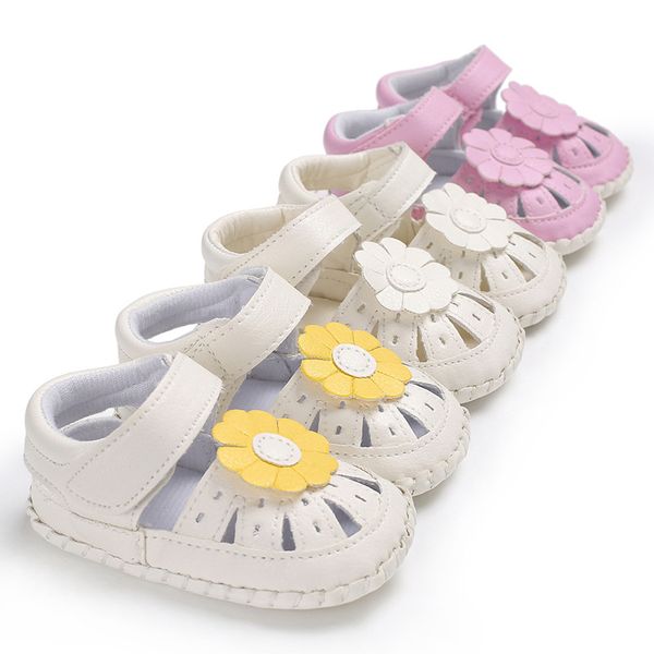 

лето 0-1 летняя девочка ребенок цветок резиновый нижняя полая сплошного цвета ребенок малыш обувь