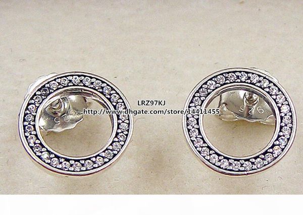 

i 100 %high -quality 925 sterling silver forever stud earrings with clear cz fits european jewelry earrings, Golden;silver