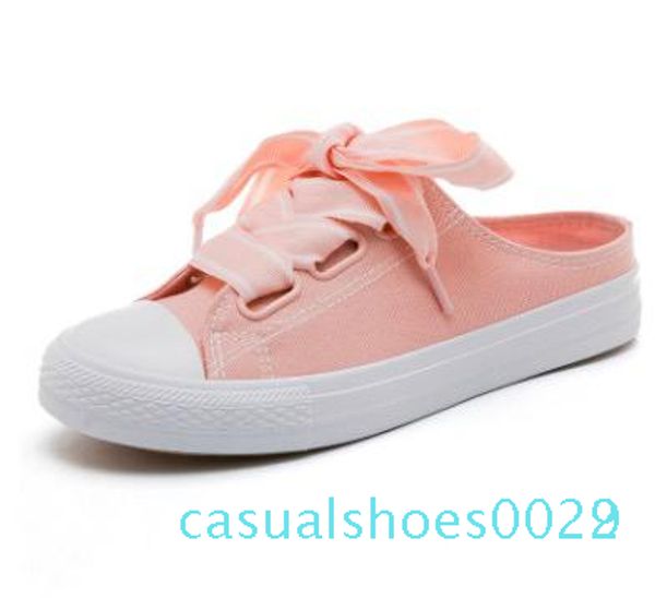 

1qiaojingren women casual shoes 208 spring summer mesh shoes woman flats platform half slipper fashion breathable women sneakers c22, Black