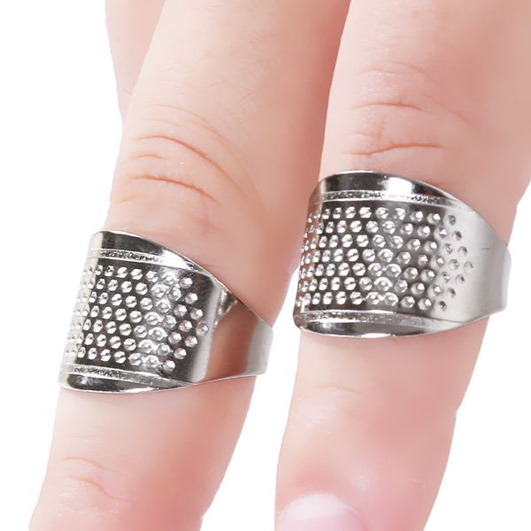 

creative 2pcs new 2020 household sewing diy tools silver ring thimble finger protector household quilting craft accessories, Black