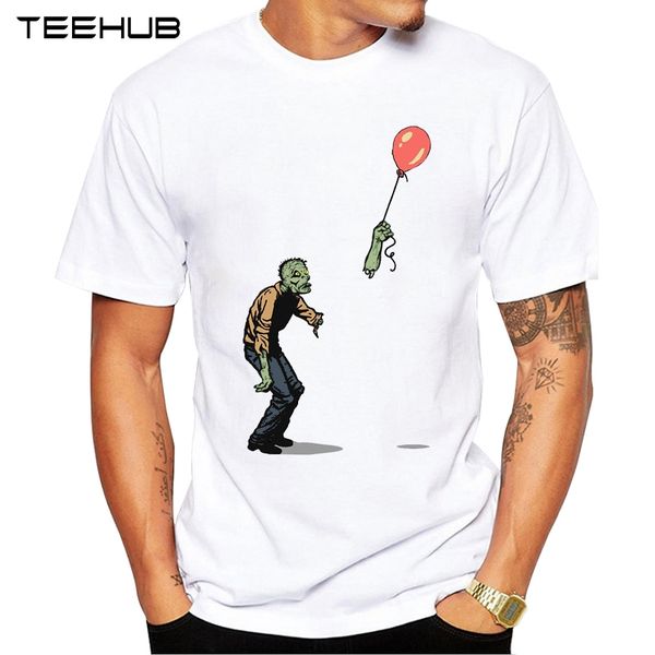 

teehub мужчины новый смешные зомби рук летающий дизайн с коротким рукавом футболка прохладный printed tops hipster футболках, White;black