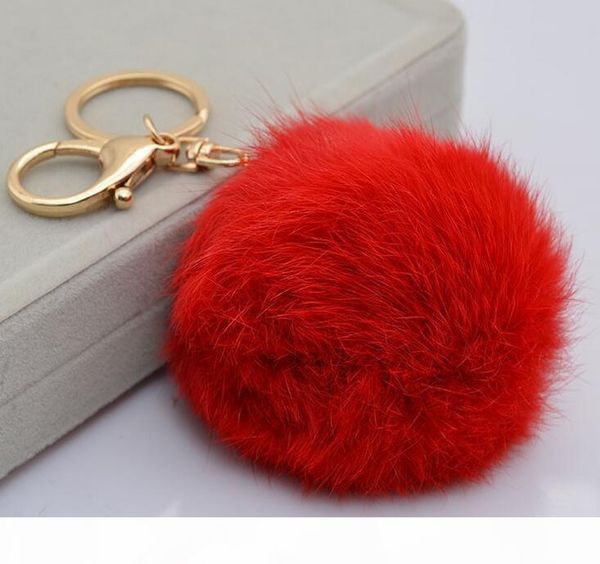 

r real rabbit fur ball keychain soft fur ball lovely gold metal key chains ball pom poms plush keychain car keyring bag earrings access, Silver