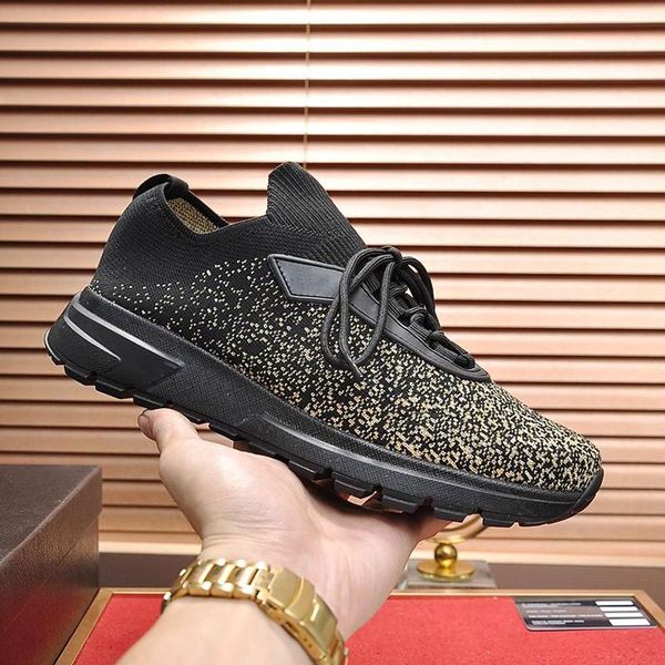 

fashion classic prax 01 knit fabric sneakers mens shoes fast delivery comfortable autumn and winter casual shoes design lace-up men shoes, Black