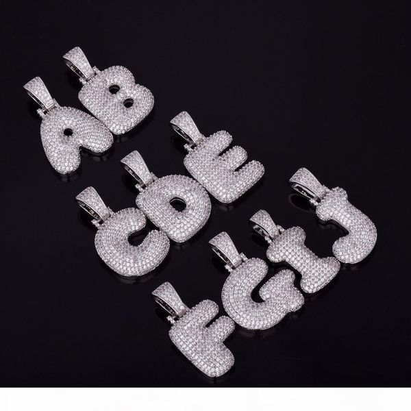

whosesale custom name bubble letters necklaces & pendant charm for men women gold silver color cubic zircon hip hop jewelry gifts