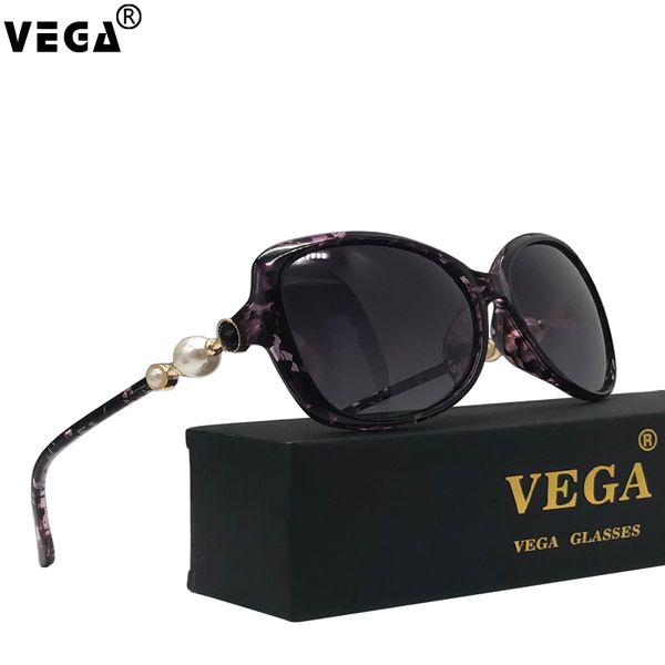 

vega eyeware fashion ladies pearls sunglasses oversized polarized coating waterproof glasses women gradient lenses 65mm 400, White;black