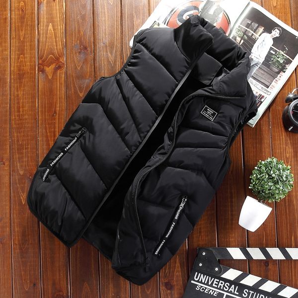 

2019 new down men's casual large size straight 2019 new down cotton men's casual cotton large vest vest size straight, Black;white