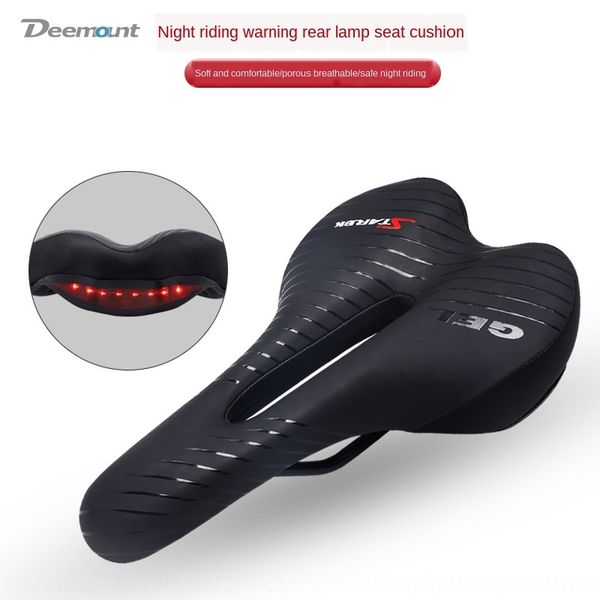 

2cwtj xingbaike xbk-6608 comfortable bicycle silicone saddle with lights bicycle taillight silicone tail lamp saddle led warning tail light, Silver