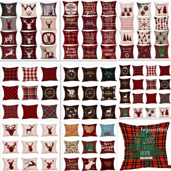 

christmas stripe throw pillow case cover 72 style plaid linen sofa pillow case cushion cover xmas gift home decor dhl hh7-1849