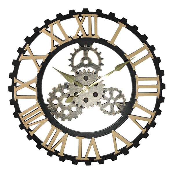 

popular retro mute wall clock cool wooden wall clock living room restaurant decoration creative wall clock
