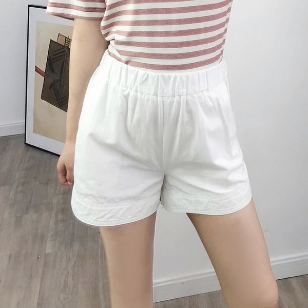 

women shorts 2020 summer new elastic waist shorts women loose, White;black