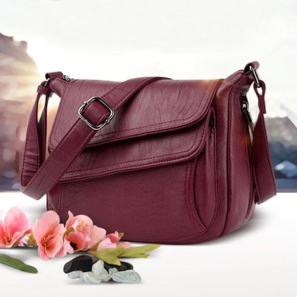 

classic soft leather chain women's shoulder bag solid color luxury female girls handbag crossbody bag leather keys holder wallet