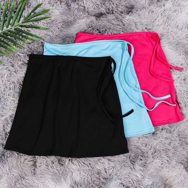 

1pc loose swimming bikini beachwear summer women short wrap swim skirts holiday casual fashion ladies beach skirt, Black