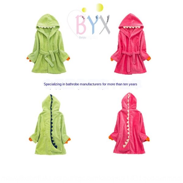

new children's cotton claw dinosaur bath towel cotton swimming bath boys and girls home bathrobe pajamas bathrobe wear nightgown
