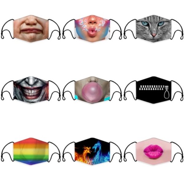 

stock cartoon face masks anti-dust, smoke, outdoor, indoor adjustable & reusable protection mouth mask stock drop shipping#380