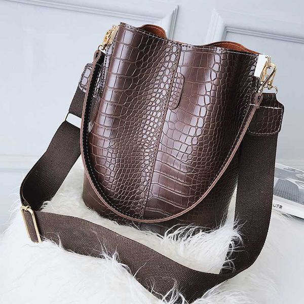 

daunavia crossbody bag crocodile bucket bags for women shoulder bags designer fashion patchwork luxury pu leather high capacity
