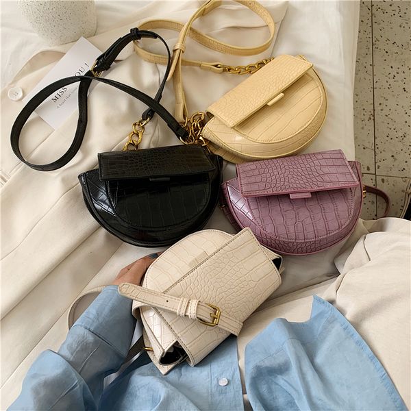 

stone pattern saddle bags small crossbody bags for women 2020 summer elegant shoulder handbags female travel cross body bag