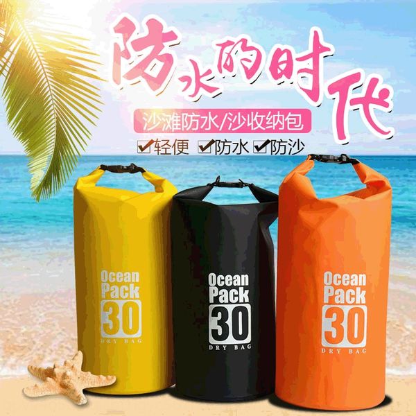 

30l waterproof bucket 500d pvc mesh beach bag outdoor swimming waterproof bag
