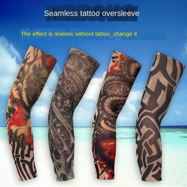 

tattoo flower arm tattoo and women's silk ice summer driving sun-proof riding men's ice sleeve arm sleeve