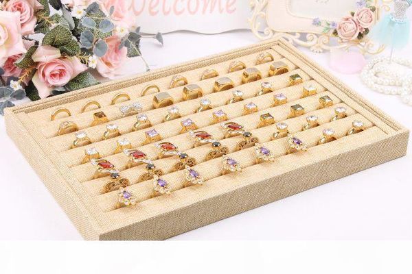 

o 2015 new style wholesale organizer show case jewelry display rings holder box new linen ring storage ear pin display box, Black;white