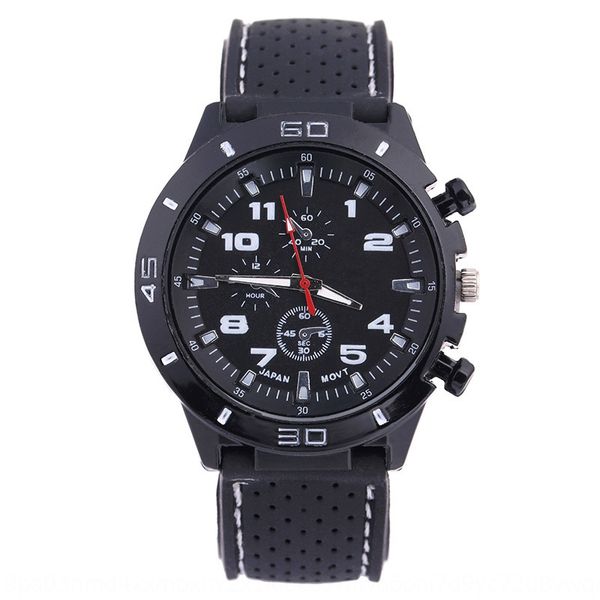 

silicone three-eye digital men's outdoor sports silicone fashion outdoor sports men's watch large quartz watch, Blue