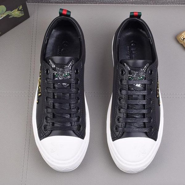 

высокое качество мужчины "; s ace вышитые sneaker mens обувь люкс вскользь lace -до low top спорт мужская обувь удобные кроссовки zapatos de, Black