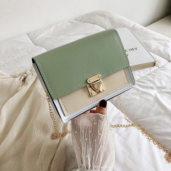 

new fashion crossbody bag for ladies quality puleather flaps small square bag women single shoulder chian messenger bags