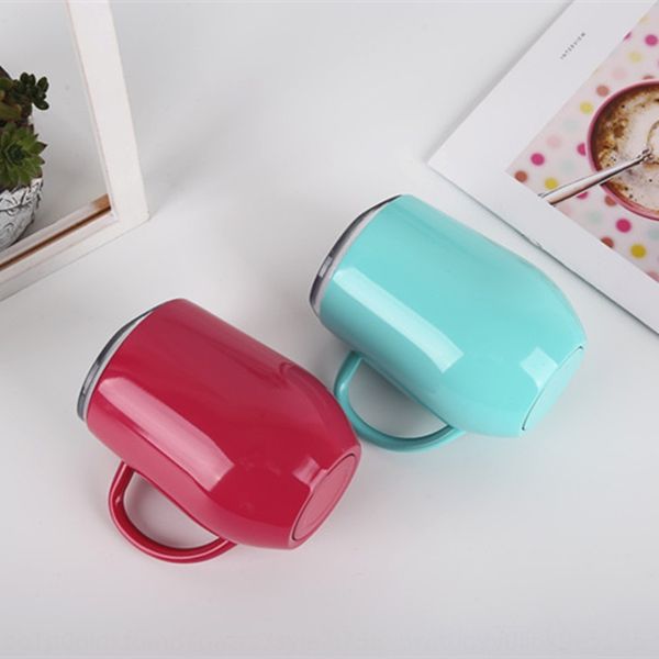 

12oz eggshell coffee vacuum insulation egg cup stainless steel coffee cup with handle