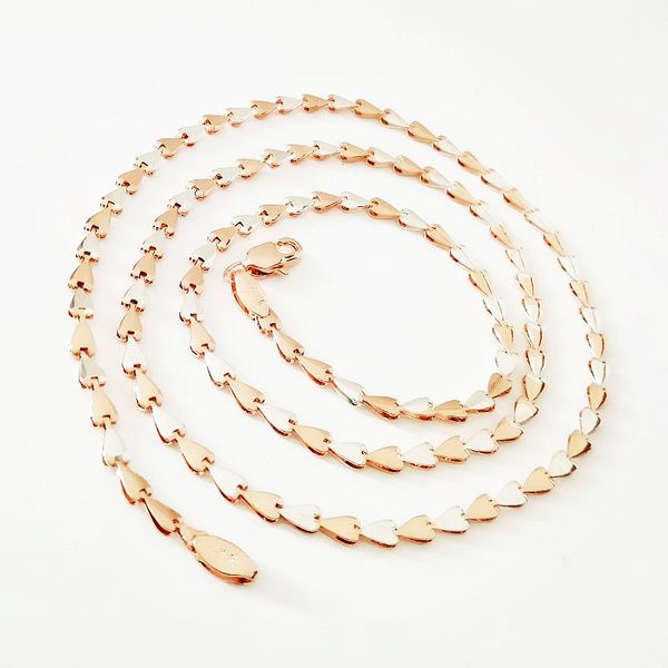 

women necklace 585 gold color women jewelry cute heart shape link slim necklace chain, Silver