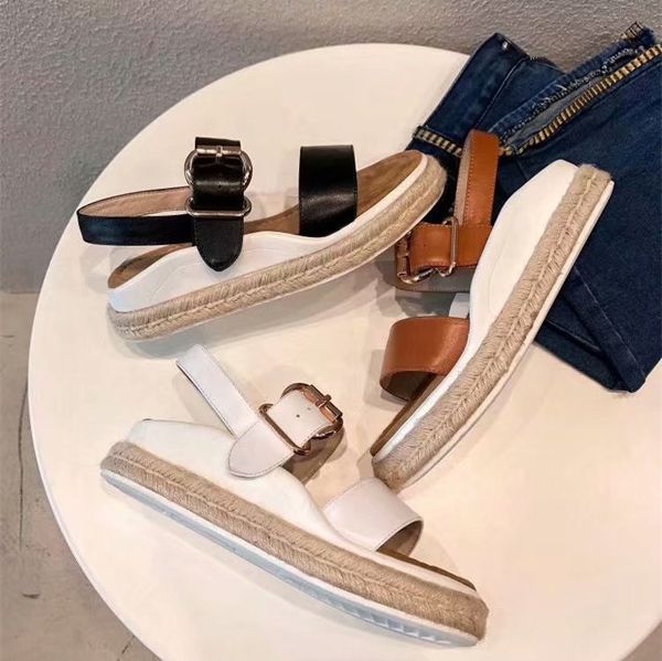 

новый летний кожаные тканые ремешками сандалии платформы дамы, Black