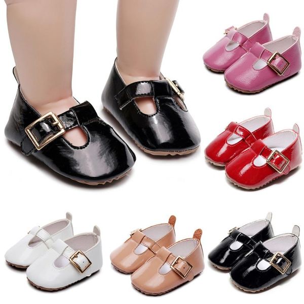 

toddler kids baby girl shoes patent leather baby shoes first walk buckle strap casual sneakers newborn