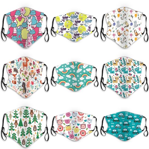 

in stock cloth design face mask dust washable reusable masks with 2 1pcs filter pad protective mouth mask#420