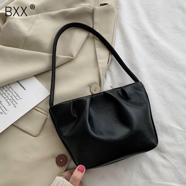 

bxx] high capacity pu leather pleated crossbody bags for women 2020 shoulder handbags female travel lady fashion hand bag hn595