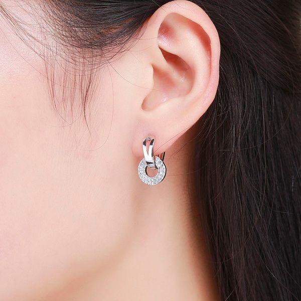 

link circles cluster zircon cz stone loop huggies small hoop earrings for women girls gold color jewelry aros oorbellen aretes, Golden;silver