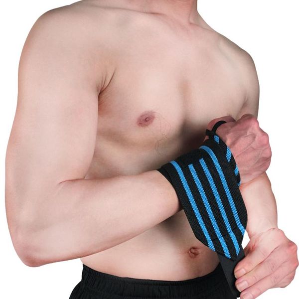 

wrist support professional wraps with thumb loops braces for weight lifting strength training(sky blue), Black;red