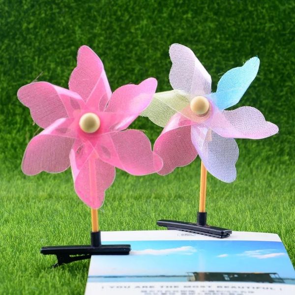

cute windmill hairpin toy gift cute artifact small windmill hairpin children's toy push gift, Slivery;white