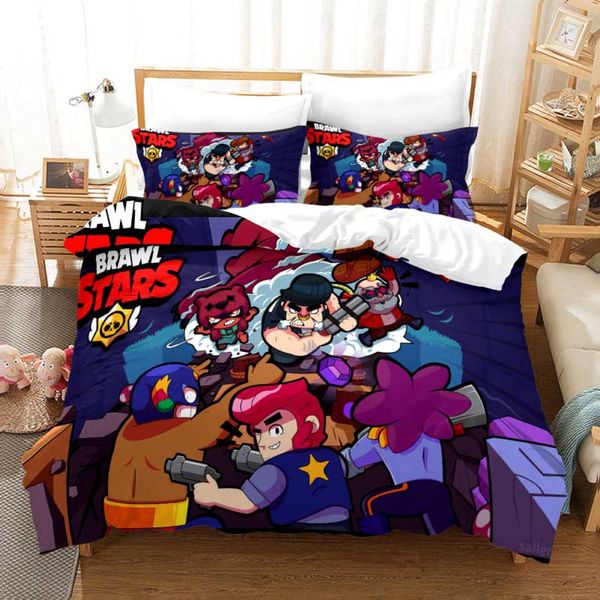 

оптовые brawl звезды dropshipping 3d дизайн печать пододеяльник пододеяльник наволочки постельное белье boy gife